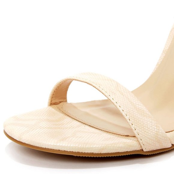 Natural Snakeskin Ankle Strap Heels size 5 - Picture 4 of 8